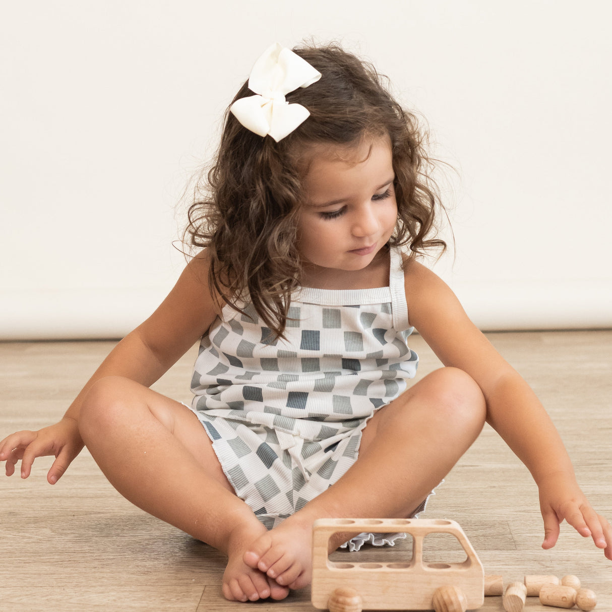 Organic Spaghetti Top & Short Set - Chequered - HoneyBug