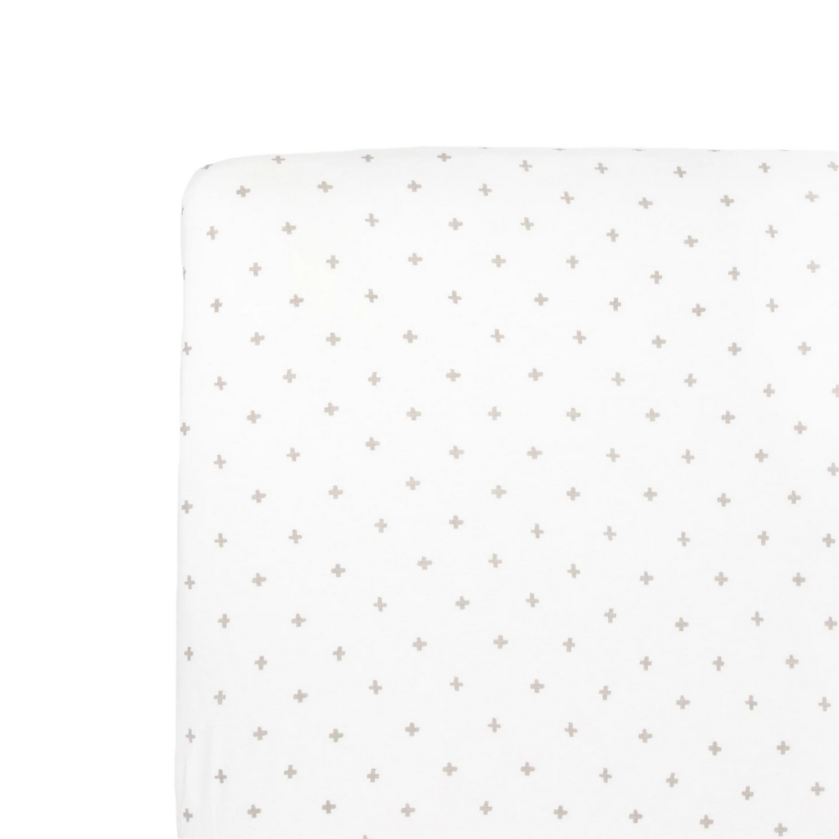 Stretch Knit Crib Sheet - Grey Cross - HoneyBug