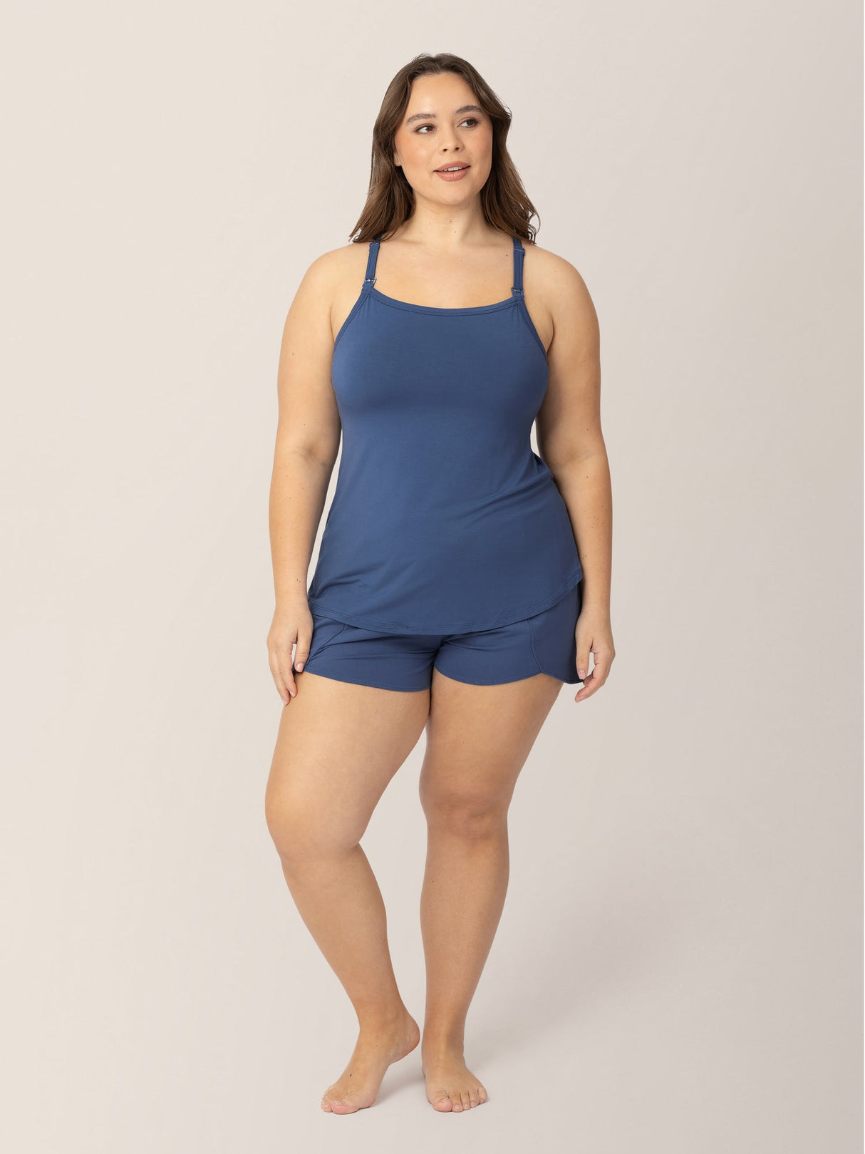 Bamboo Lounge Around Nursing & Maternity Tank | Slate Blue - HoneyBug