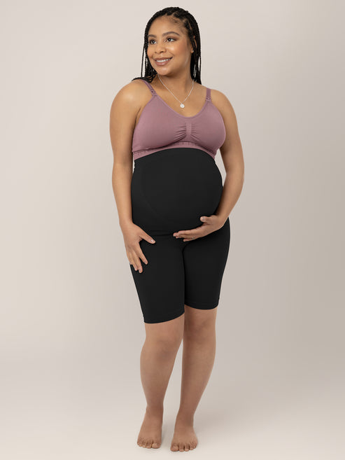 Bamboo Seamless No Rub Maternity Thigh Saver | Black - HoneyBug
