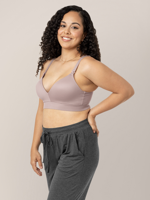 Minimalist Maternity & Nursing Plunge Bra | Lilac Stone - HoneyBug