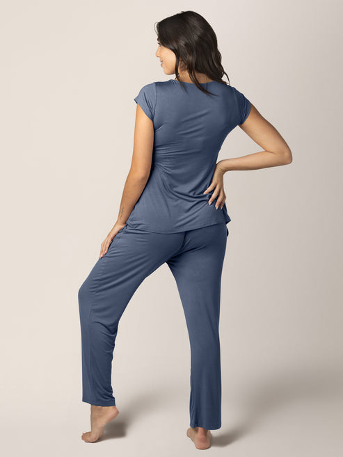 Davy Nursing & Maternity Pajama Set | Slate Blue - HoneyBug