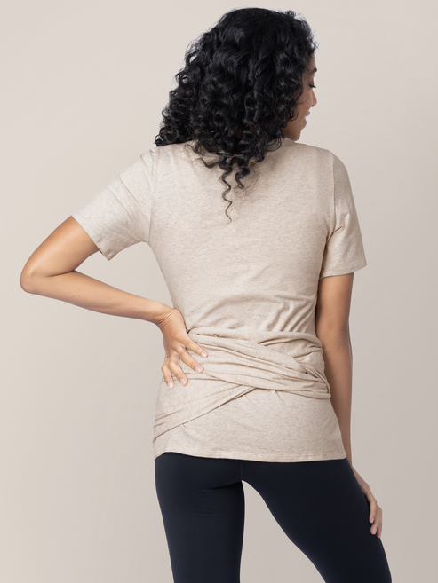 Organic Cotton Skin to Skin Wrap Top | Oatmeal Heather - HoneyBug