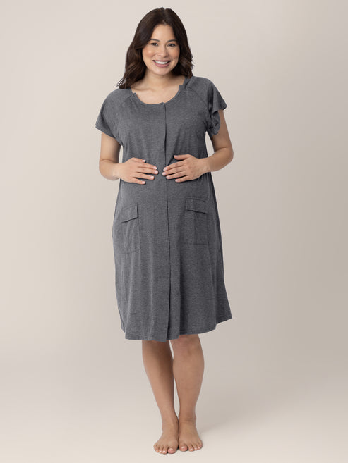 Universal Labor & Delivery Gown | Grey Heather - HoneyBug
