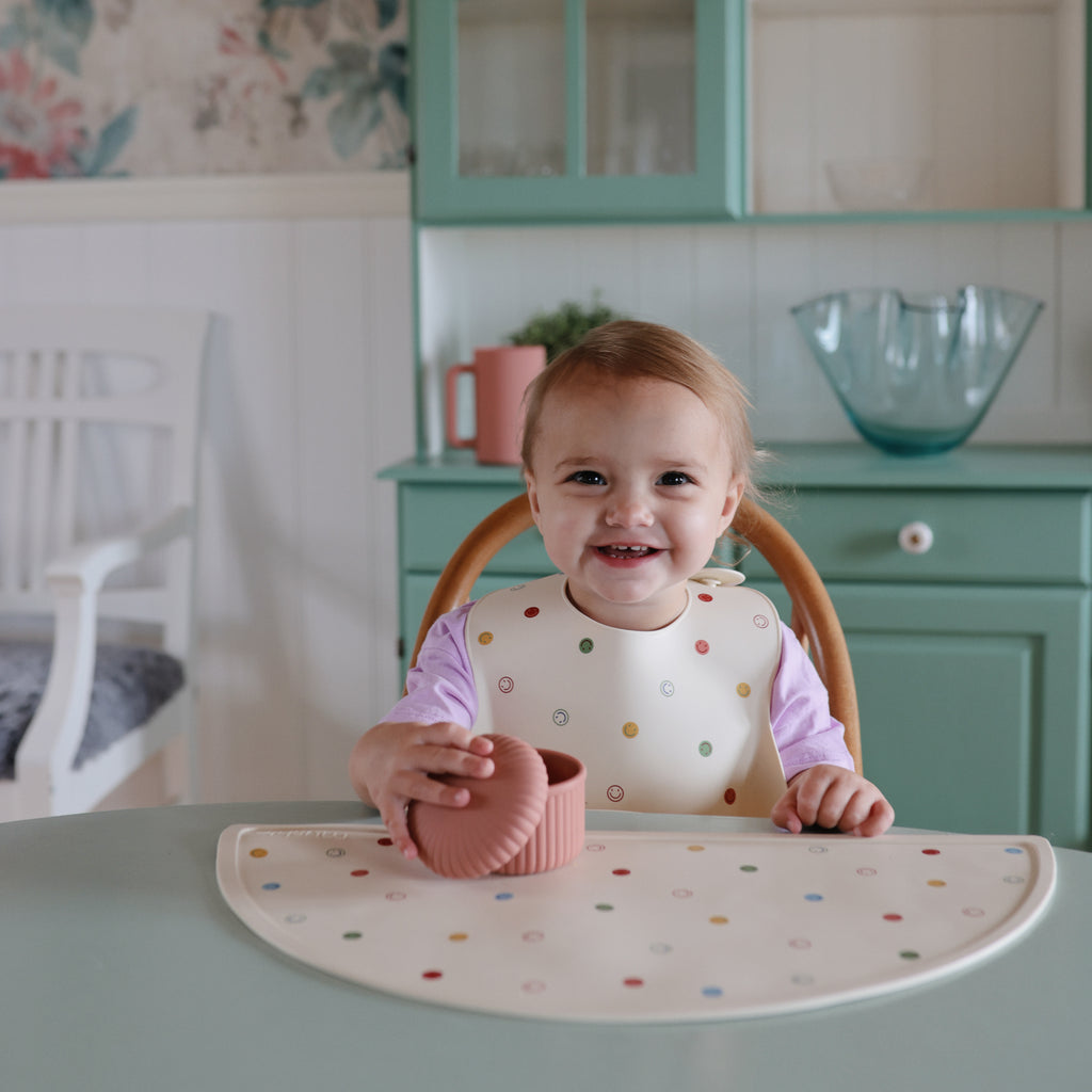Silicone Baby Bib - Smiley Faces