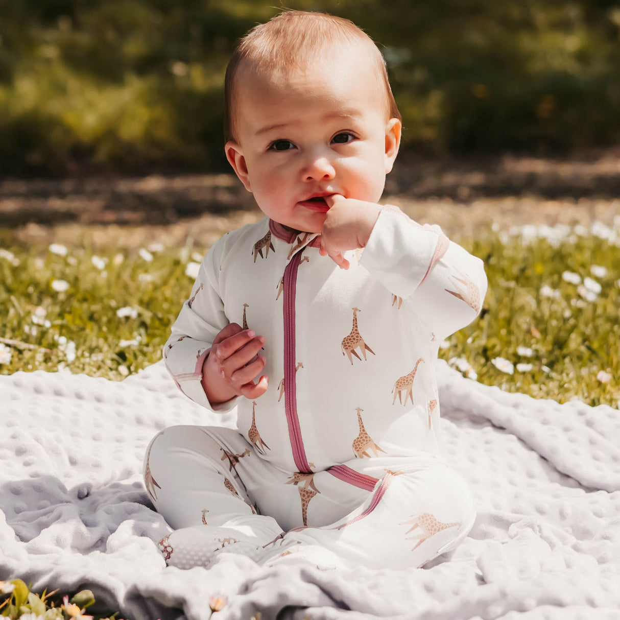 Giraffe Zippered Footie - HoneyBug