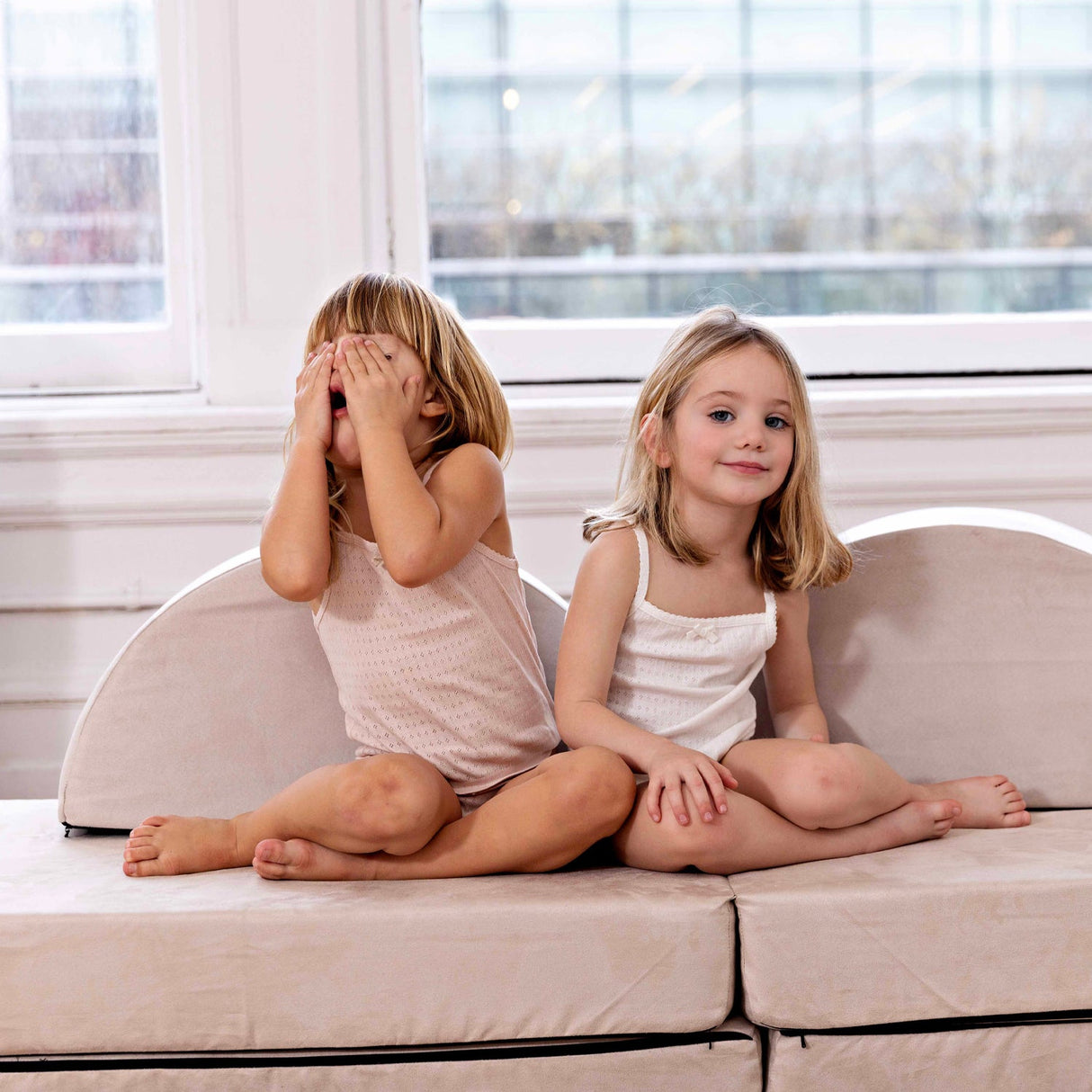 Pointelle White, Girl (2 Sets) - HoneyBug