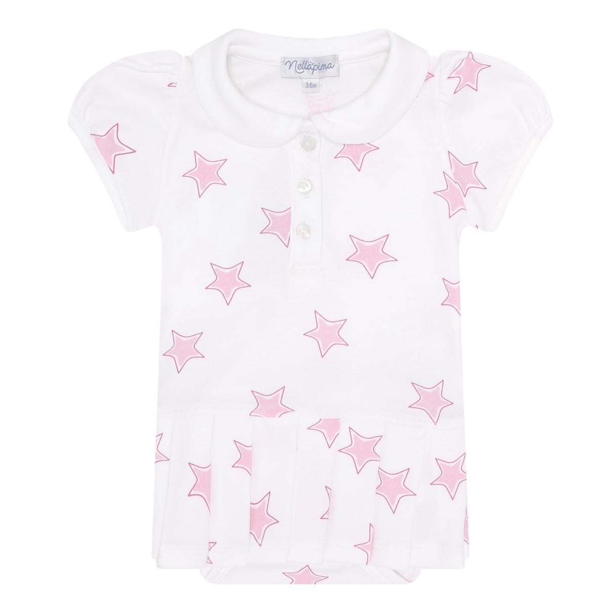Pink Stars Print Onesie Dress