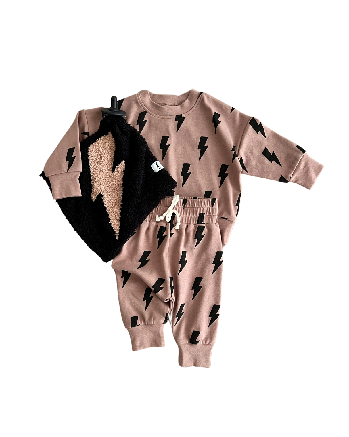 Lightning Bolt Plush Lovey | Mocha - HoneyBug