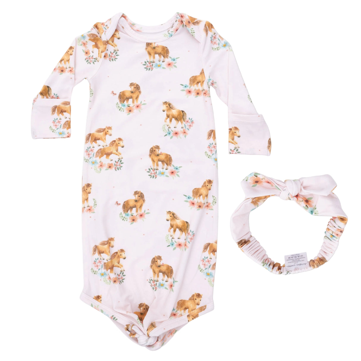 Pink Ponies - Knotted Gown and Headband