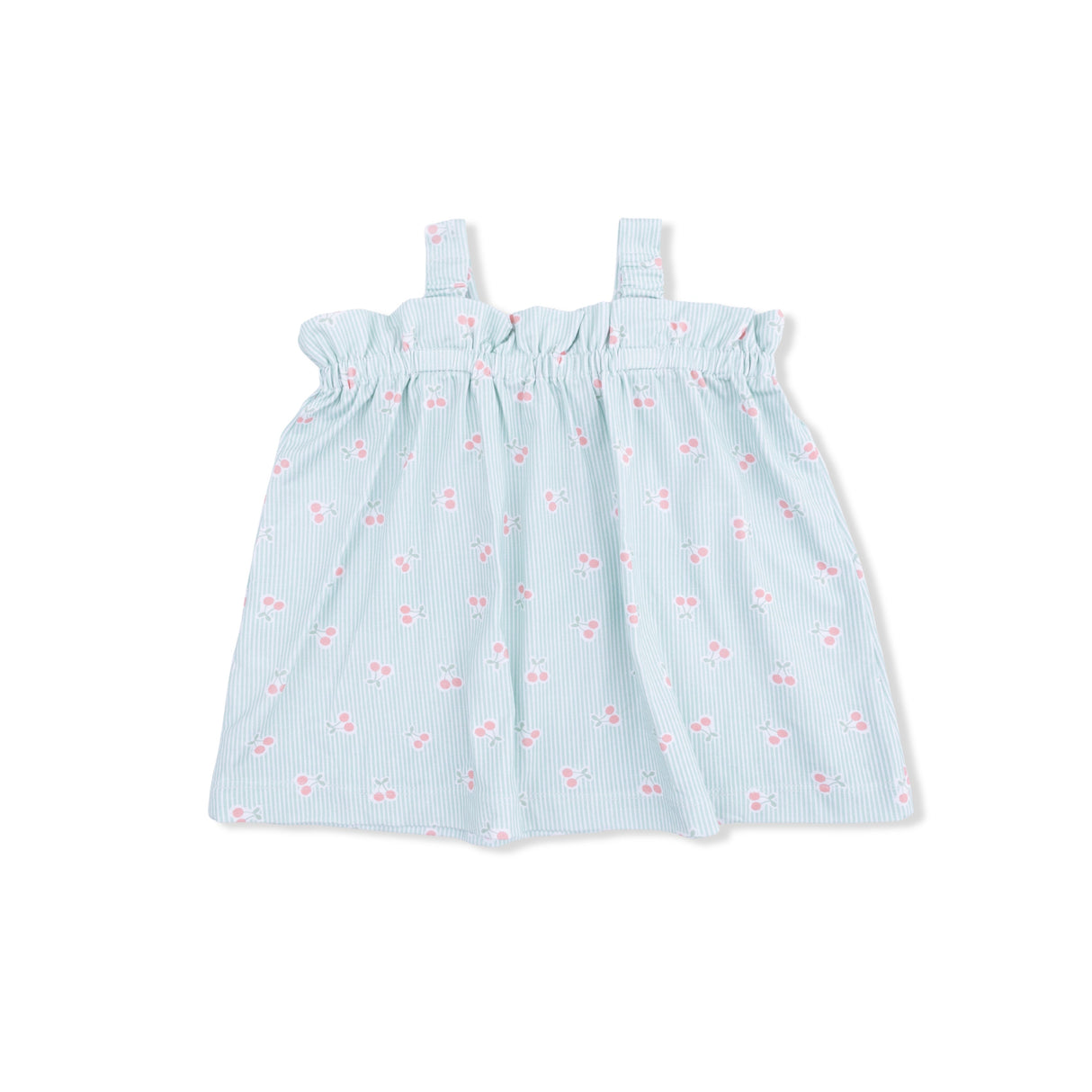 Tiny Cherry Stripe - Top with Bows and Ruffle Leg Bloomer