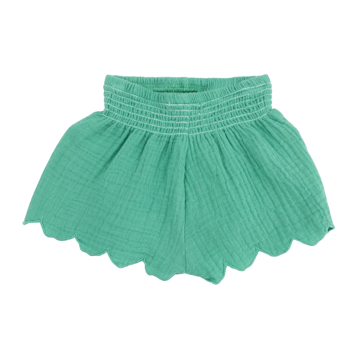 Solid Muslin Ming Green - Scallop Short
