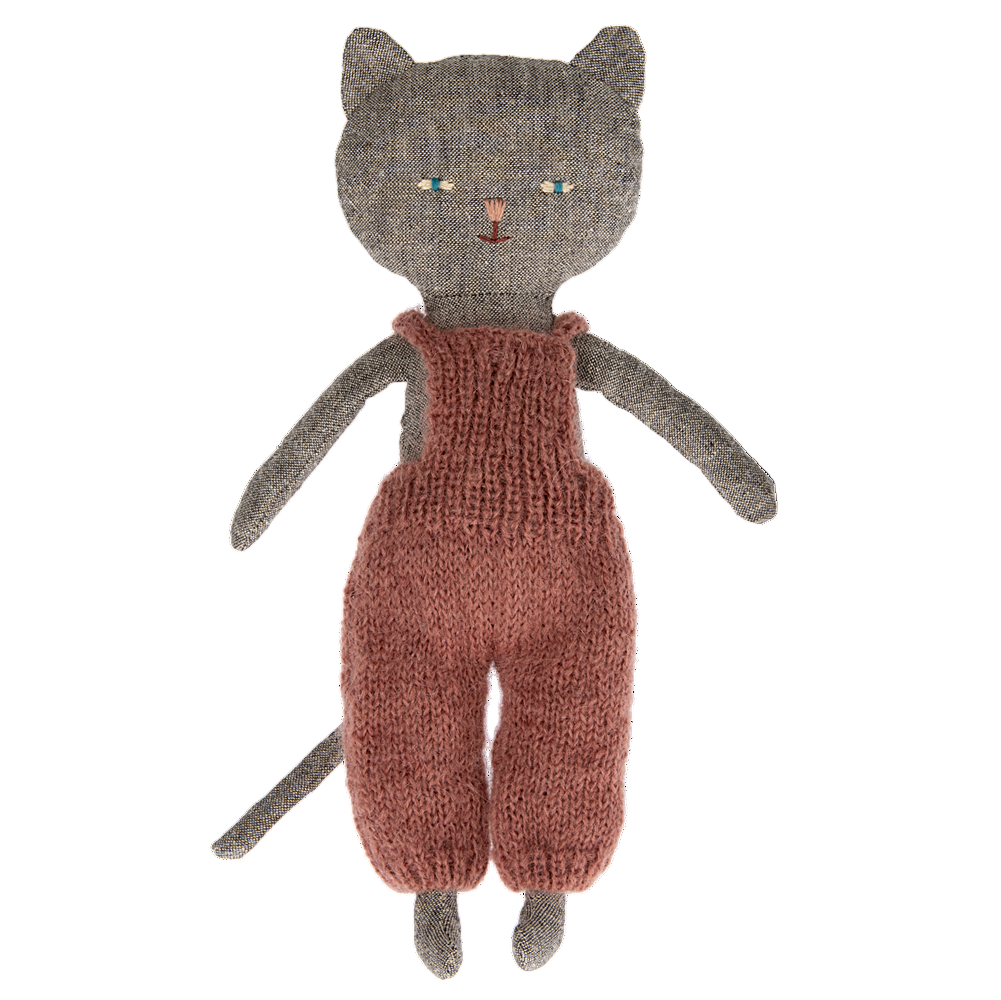 Kitten in Overalls - Grey - HoneyBug