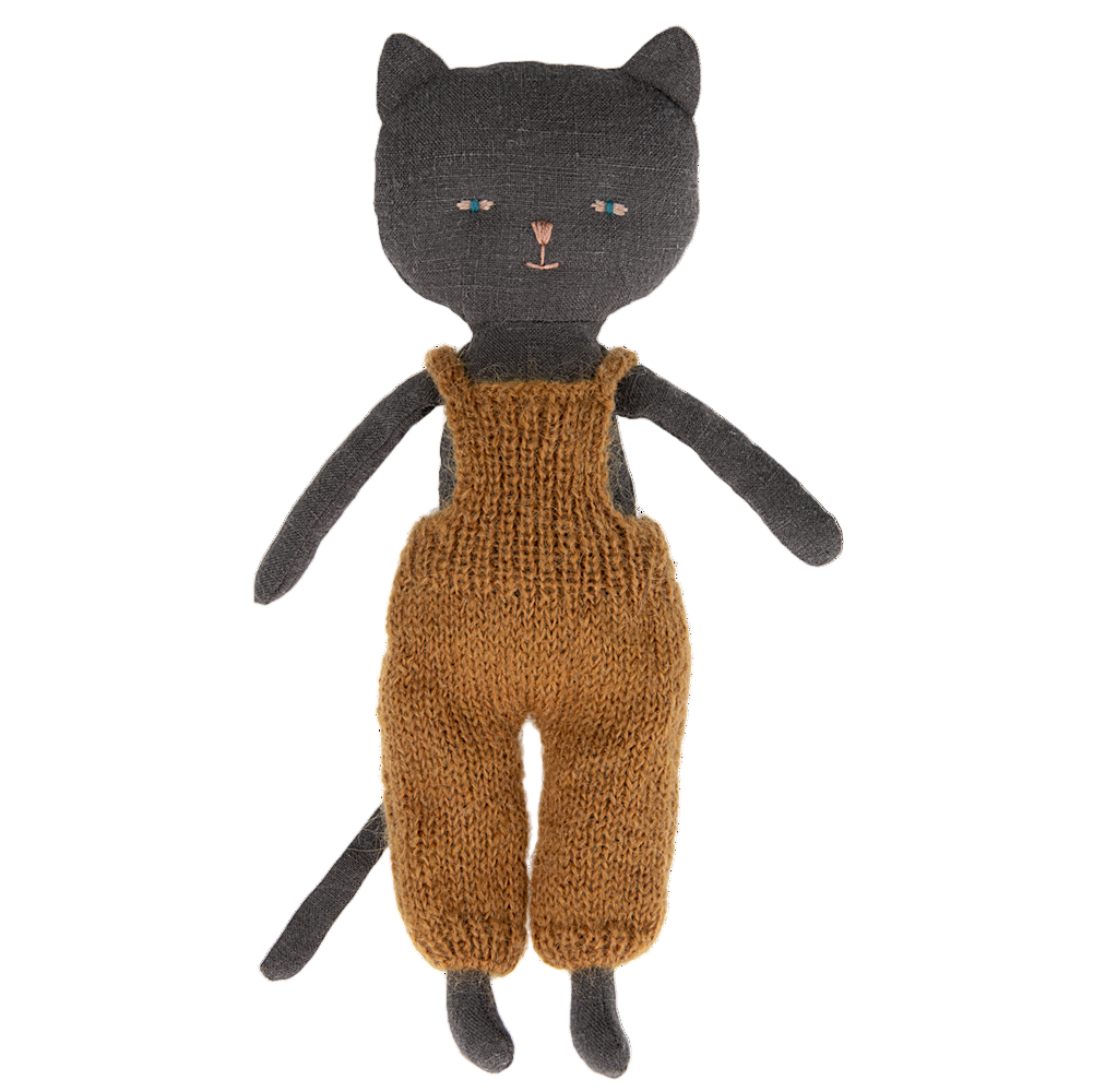 Kitten in Overalls - Black - HoneyBug