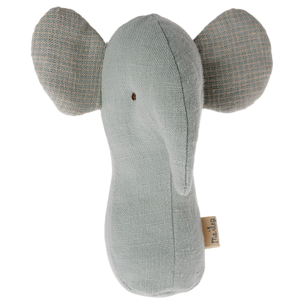 Lullaby Friends Rattle - Elephant - Light Dusty Blue - HoneyBug