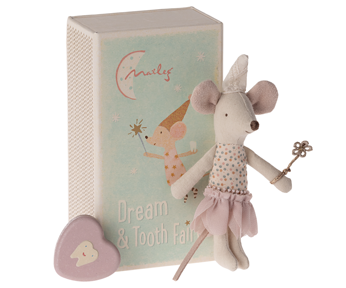 Tooth Fairy Mouse, Little Sister in Match Box - HoneyBug