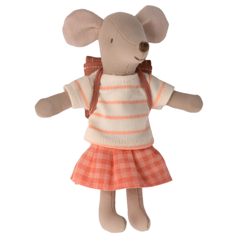 Tricycle Mouse, Big Sister - Coral - HoneyBug