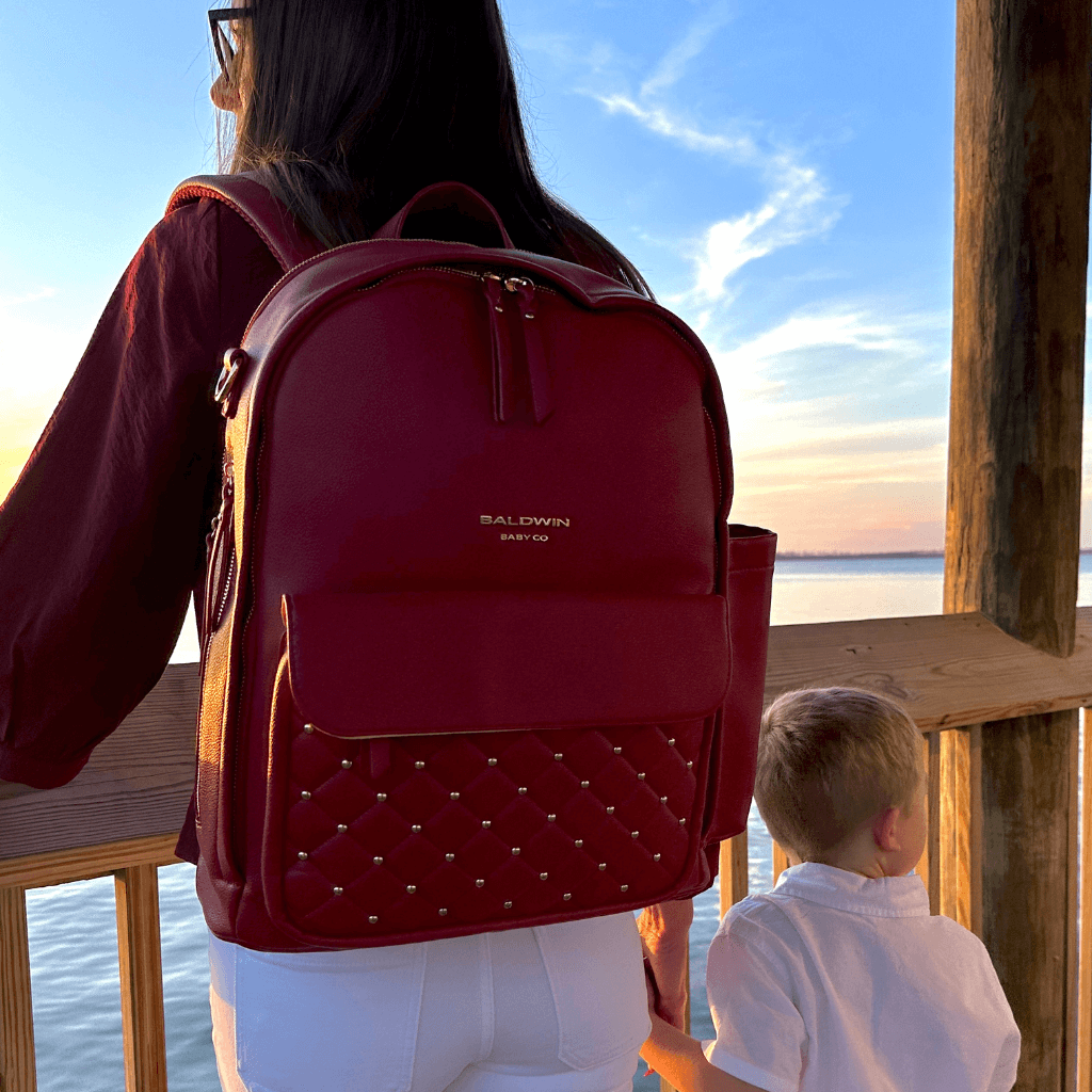 The Daphne Diaper Bag - Crimson