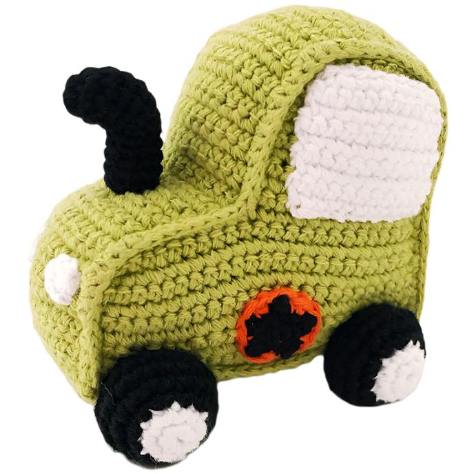 Green Tractor Rattle - HoneyBug