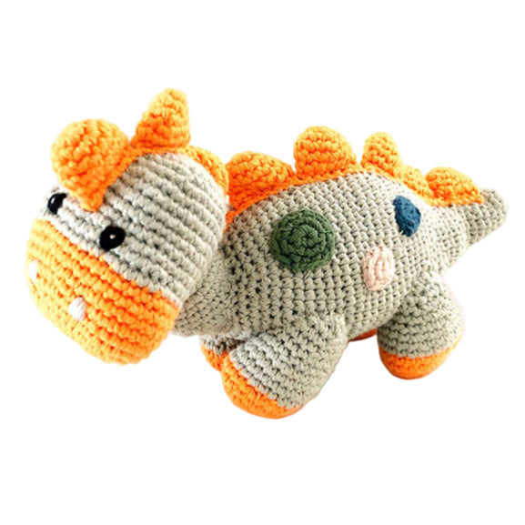 Organic Dino Rattle - Teal - HoneyBug