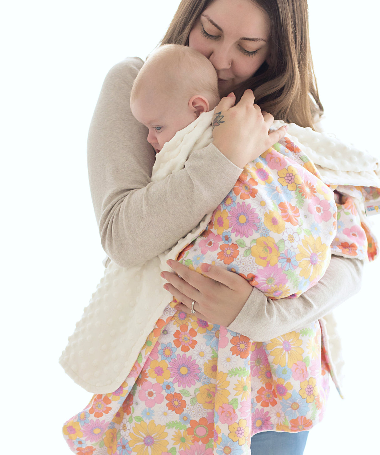 Baby & Toddler Minky Blanket - Retro Floral - HoneyBug