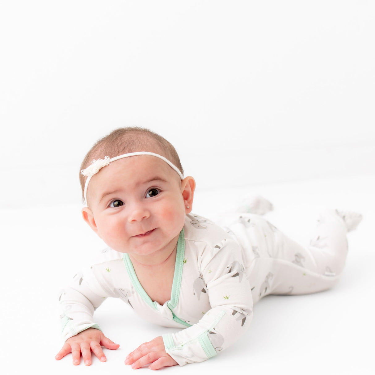 Elephant Zippered Footie - HoneyBug