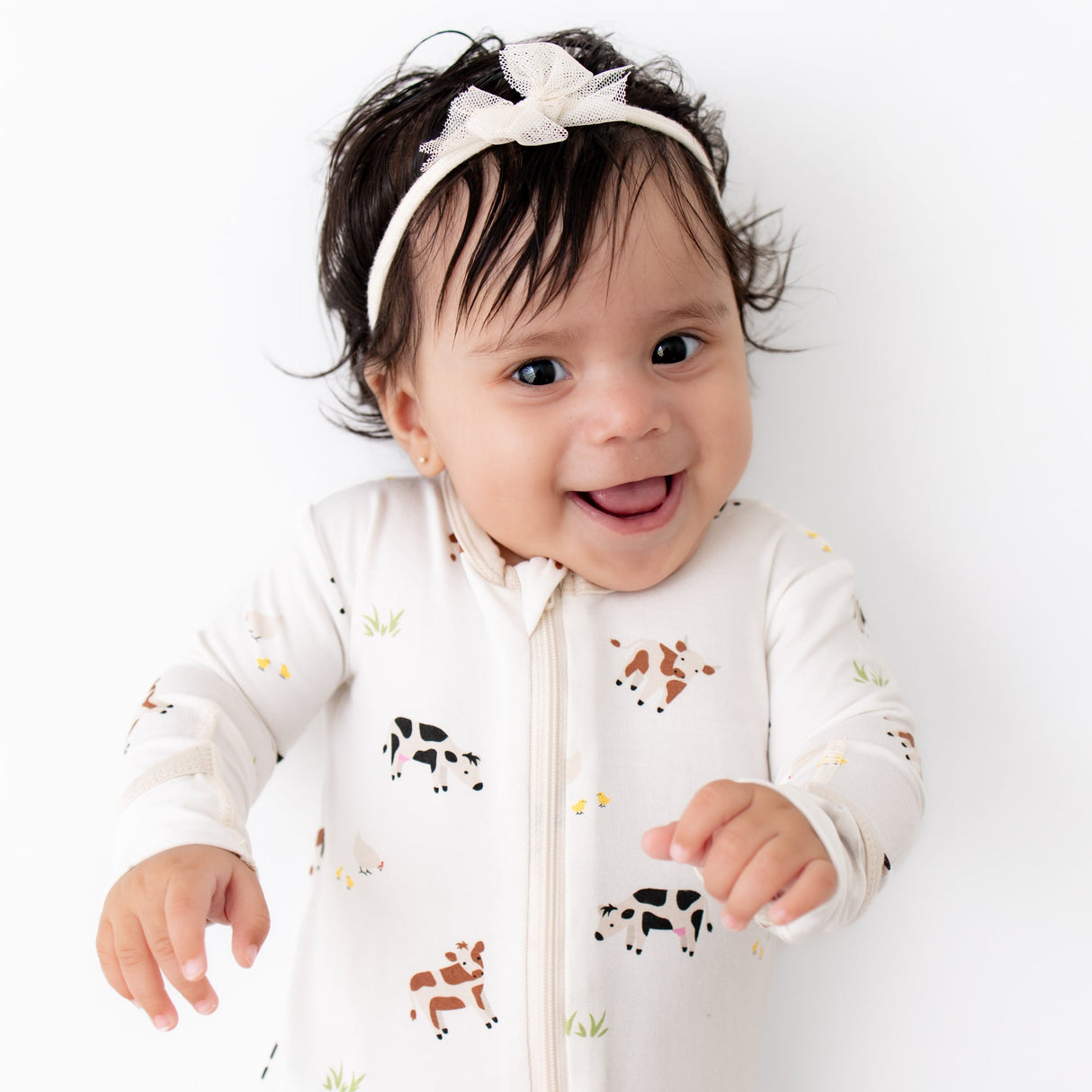 Cow Zippered Footie - HoneyBug