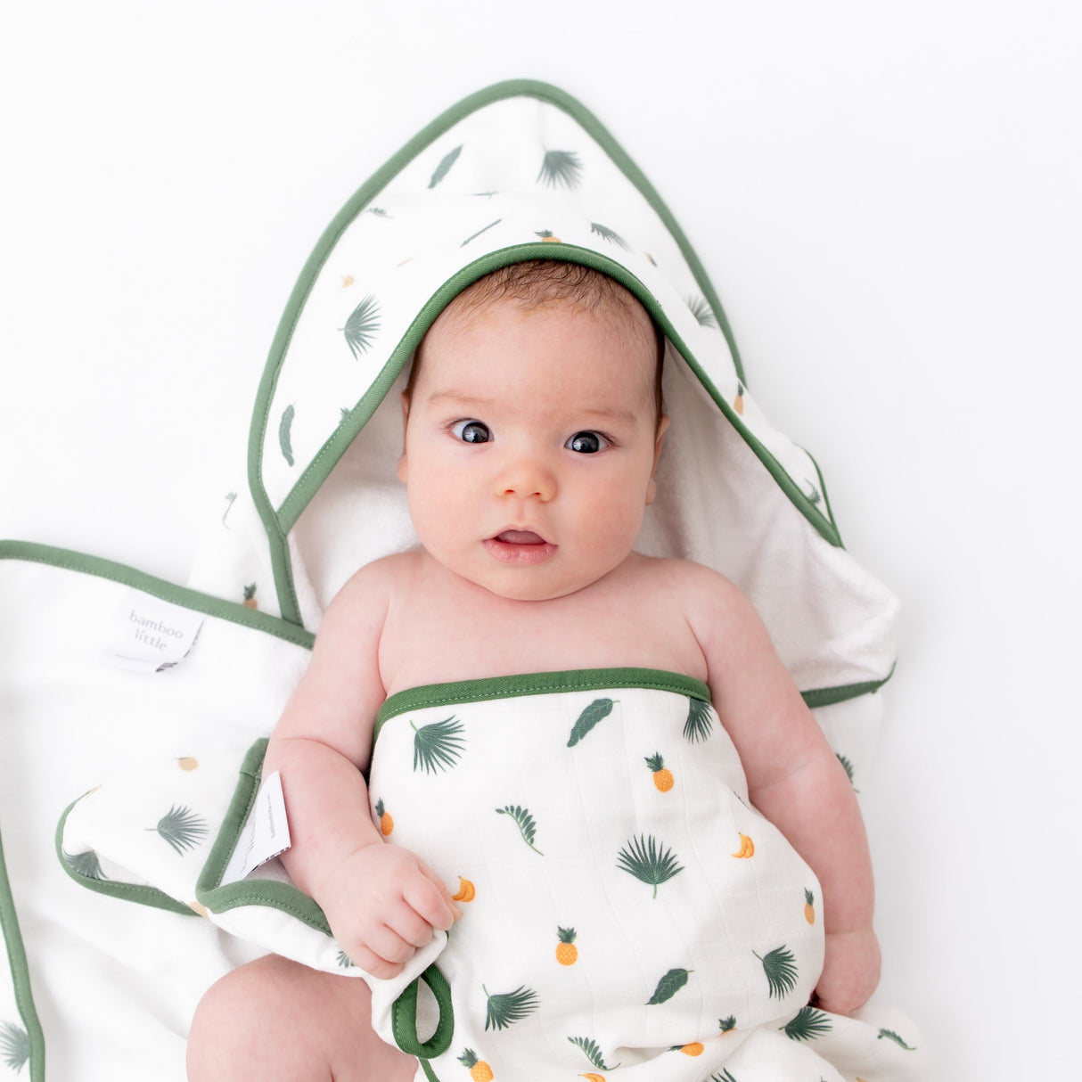 Tropical Palms Hooded Towel Set - HoneyBug