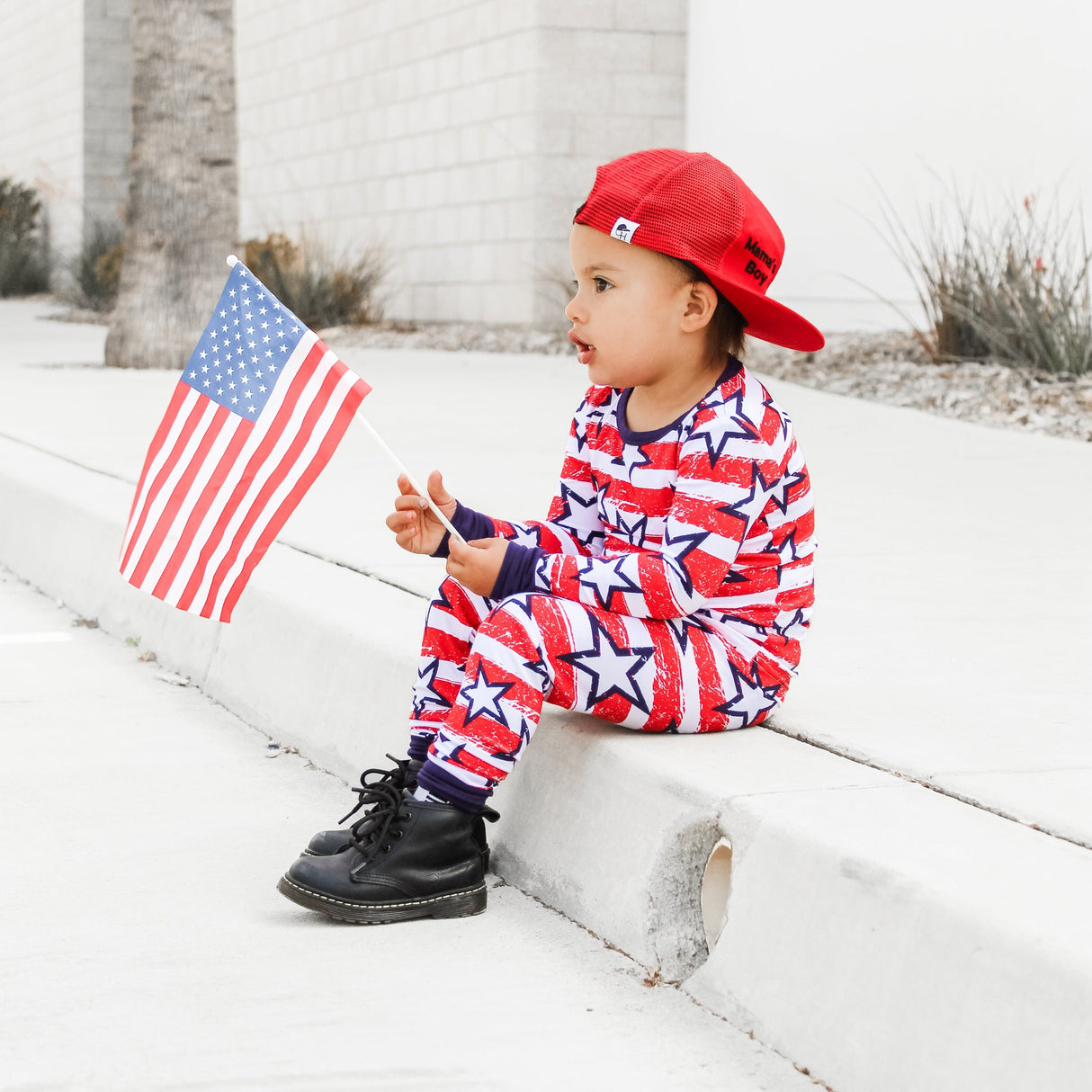 LONG SLEEVE 2 PIECE SETS- Stars + Stripes - HoneyBug