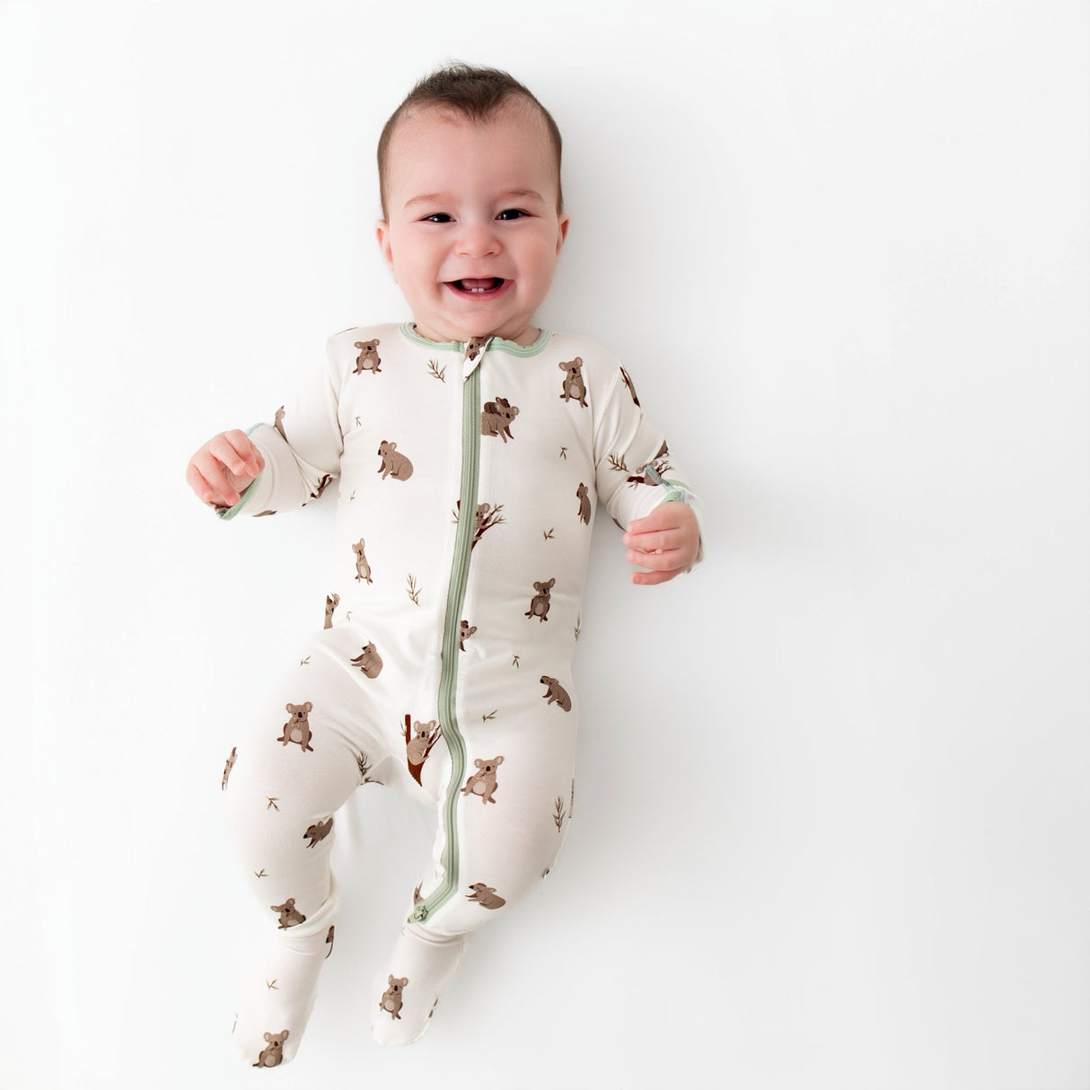 Koala Zippered Footie - HoneyBug
