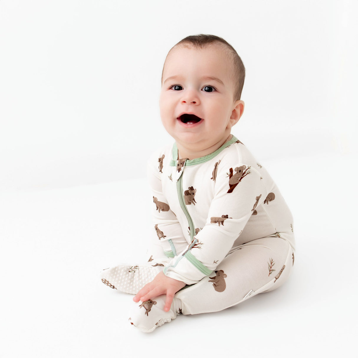 Koala Zippered Footie - HoneyBug