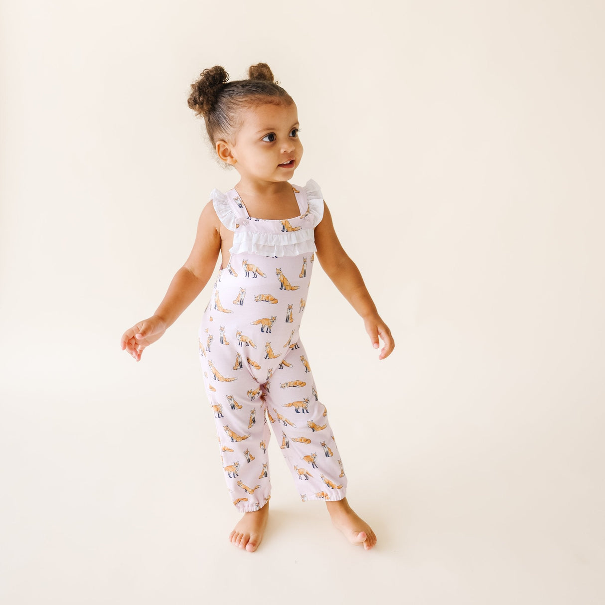 Pink Fox Ruffle Romper - HoneyBug