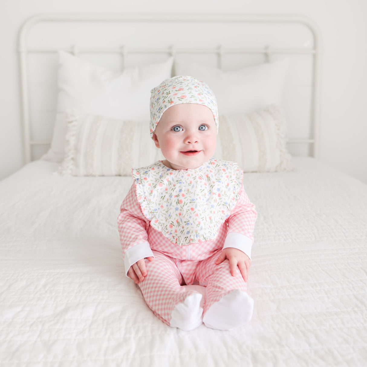 Pink Gingham Zip Footie - HoneyBug