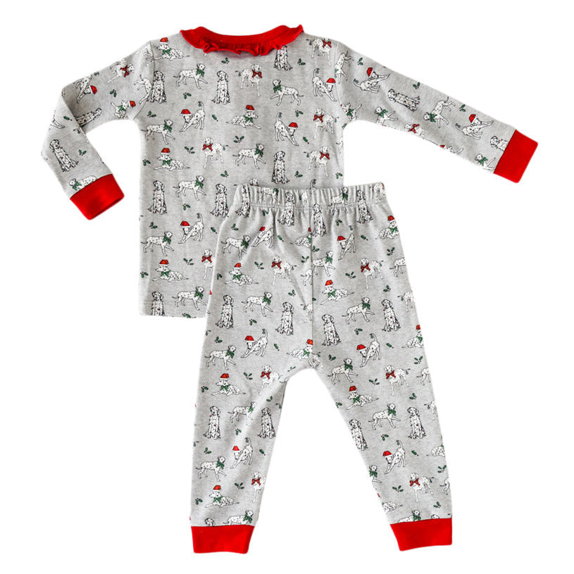 Holiday Dalmatian 2-Piece Pajama with Ruffle - HoneyBug