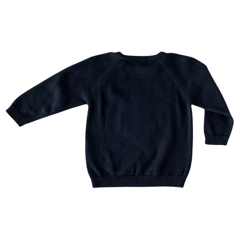 Navy Fox Intarsia Knit Sweater - HoneyBug
