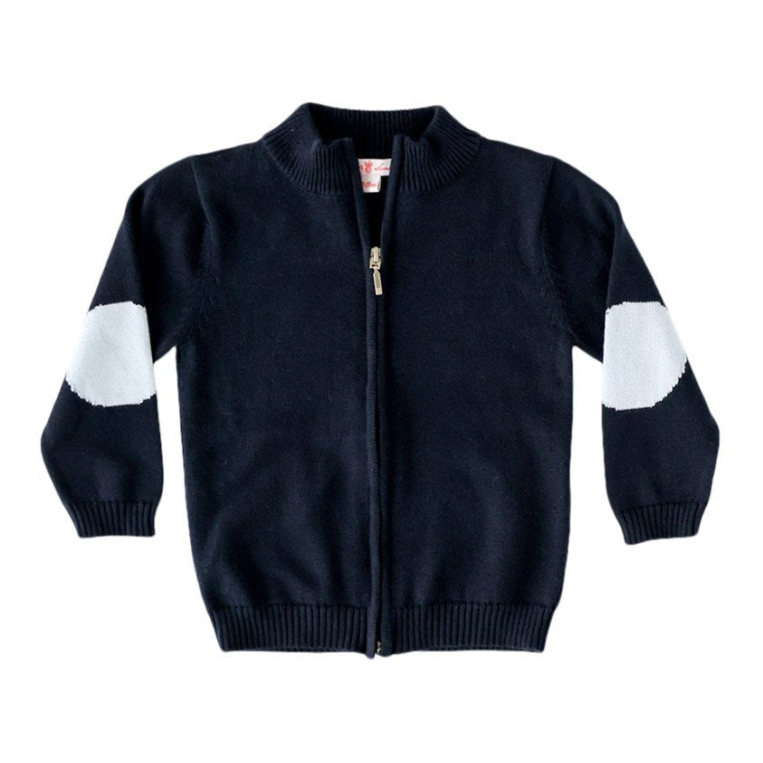 Navy Full Zip Sweater - HoneyBug