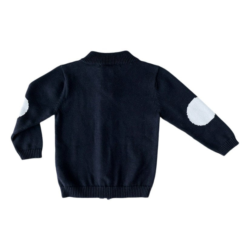 Navy Full Zip Sweater - HoneyBug