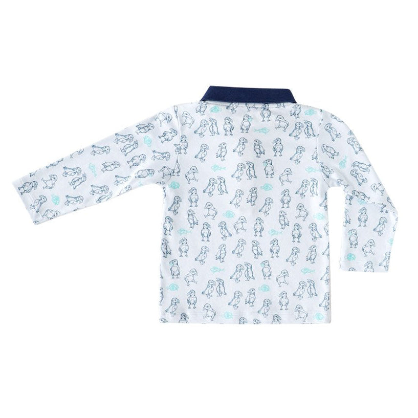 Puffin Print Polo Shirt - HoneyBug