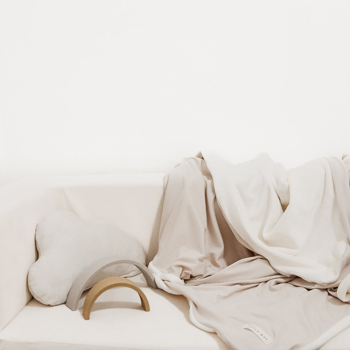 Oat Ribbed Toddler Blanket