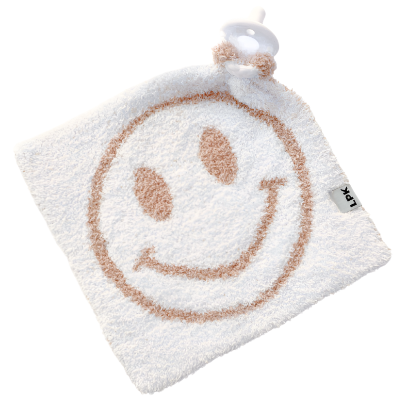 Smiley Plush Lovey | Latte - HoneyBug