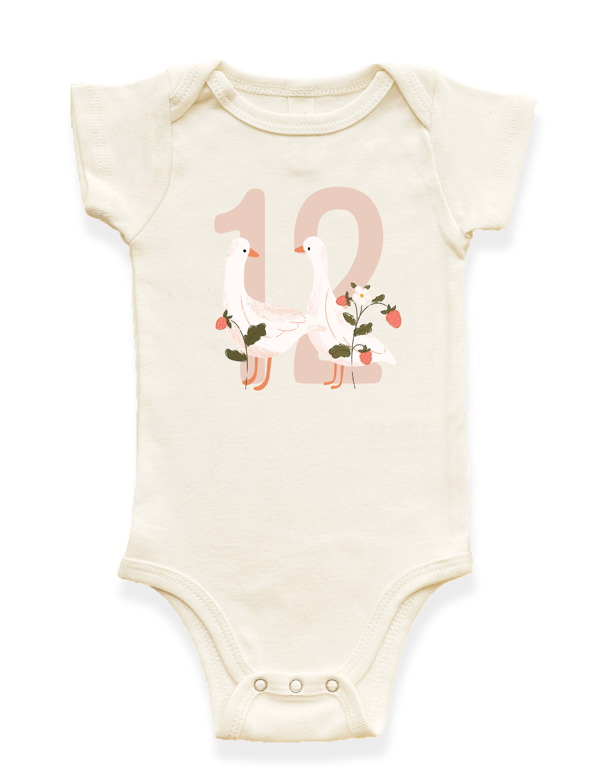 Goose Monthly Milestone Organic Baby Bodysuit