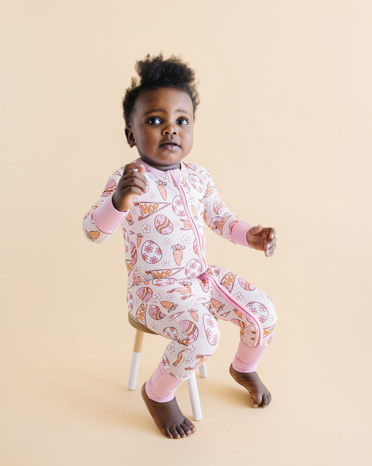 Bamboo Zip Romper | Easter Hop - HoneyBug