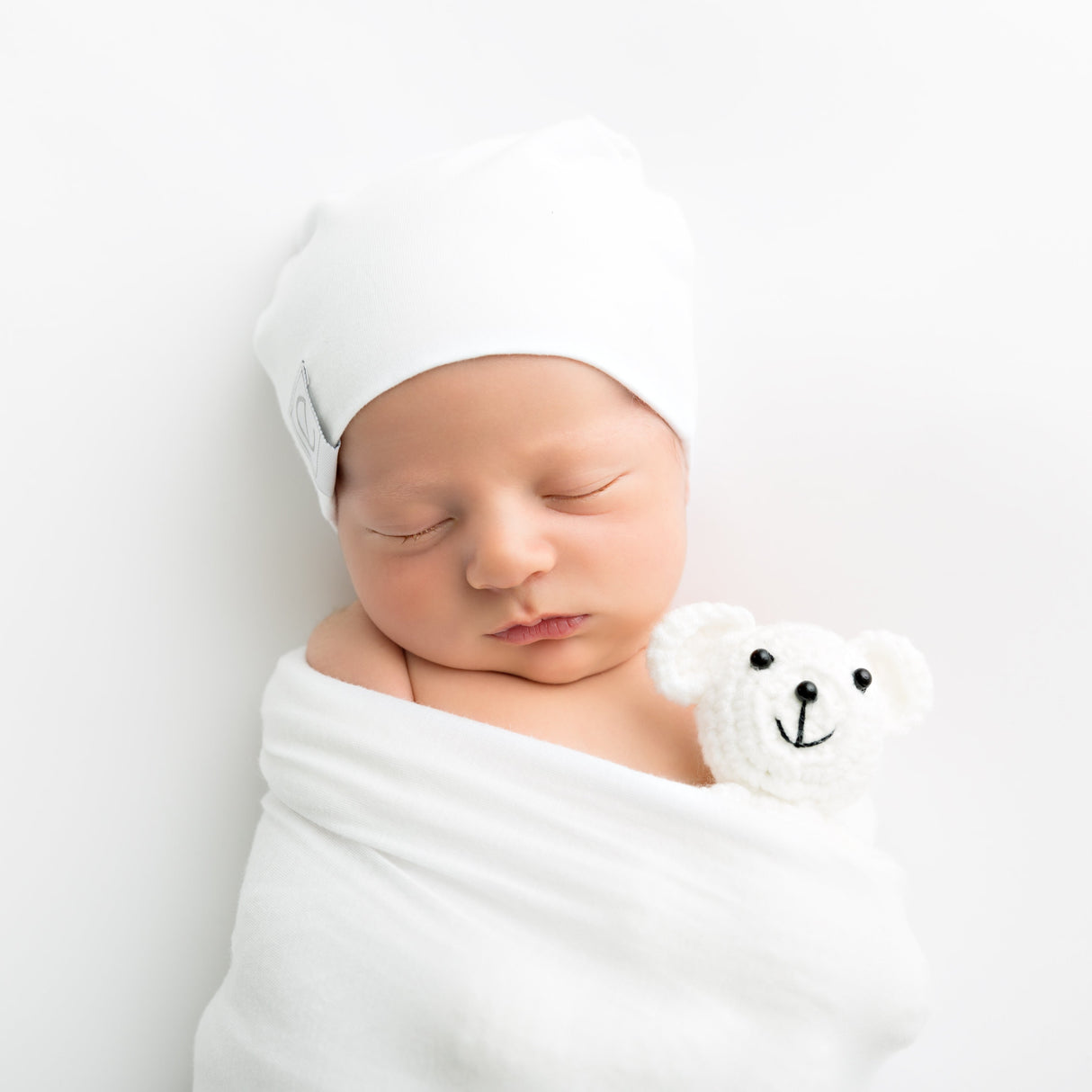 2 Pack Jersey Cotton Beanie Hat Set - Heather Grey & White - HoneyBug