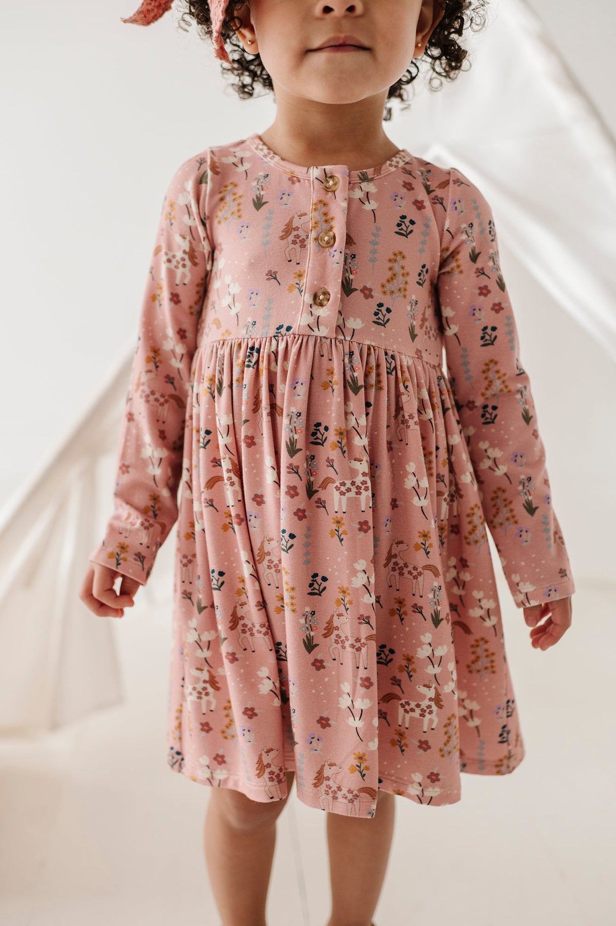 Long Sleeve Henley Dress - HoneyBug