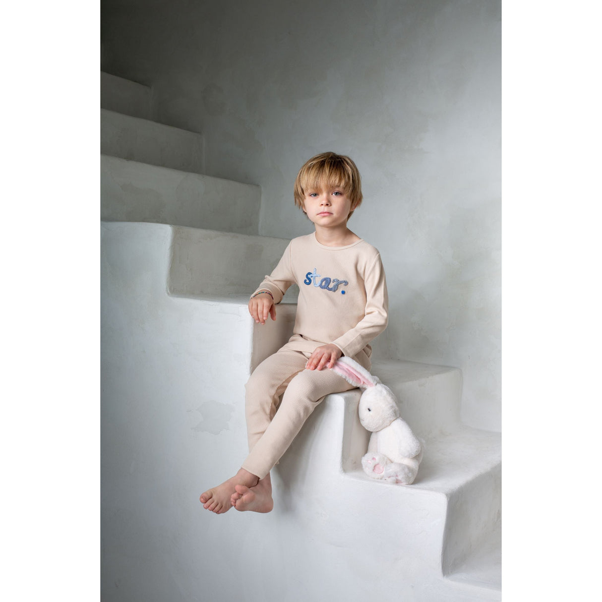 Braided Waffle Star Loungewear Set, Boy - HoneyBug