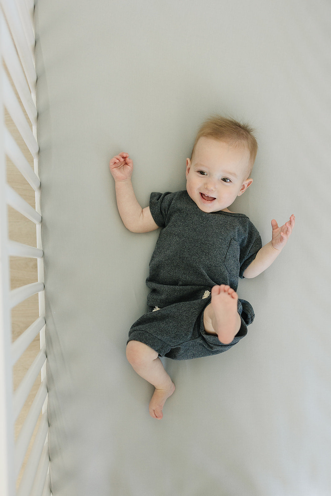 Stone Bamboo Stretch Crib Sheet - HoneyBug