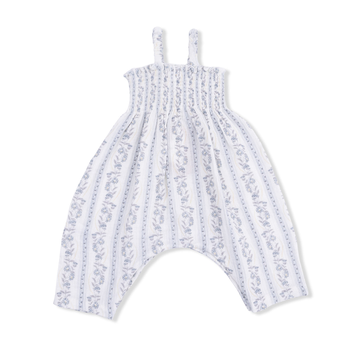 Kimberly Floral Stripe - Smocked Romper
