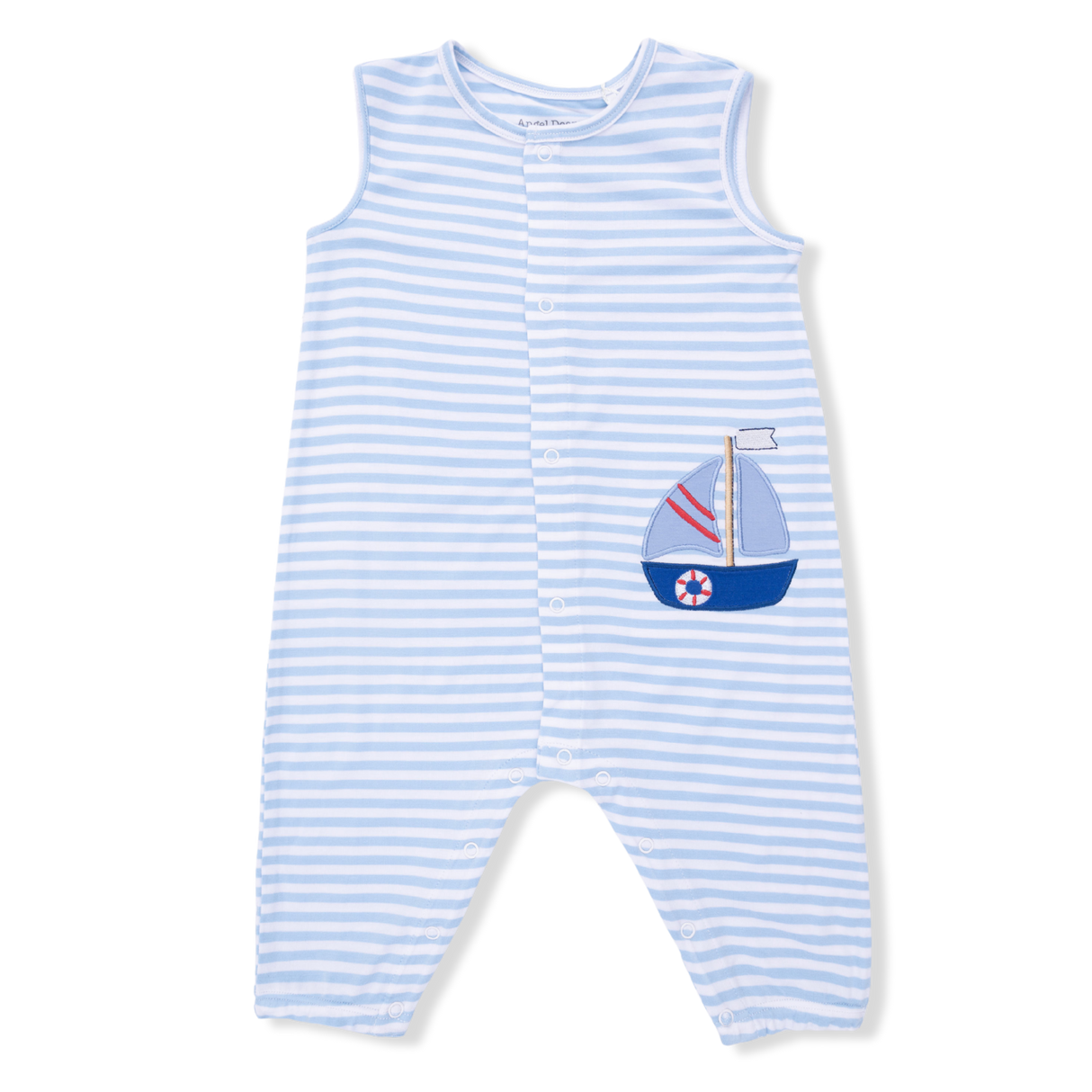 Bubbly Sailboat Stripe - Sleeveless Romper