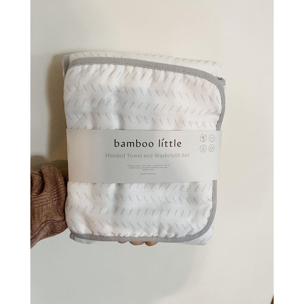 Gray Dash Hooded Towel Set - HoneyBug