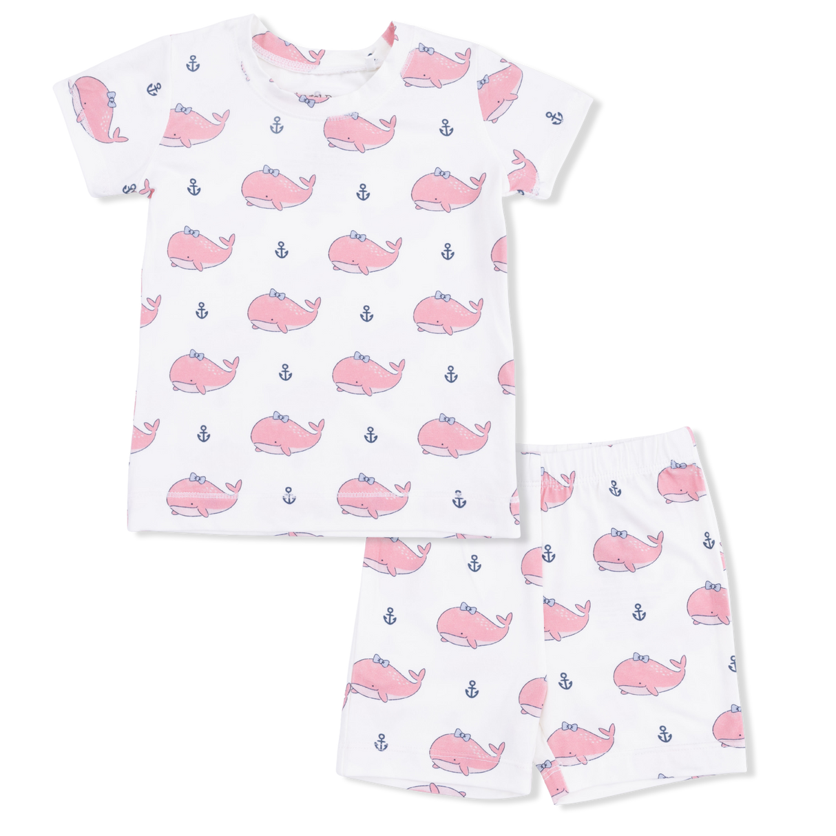 Bubbly Whale with Bow Pink - Loungewear Short Set